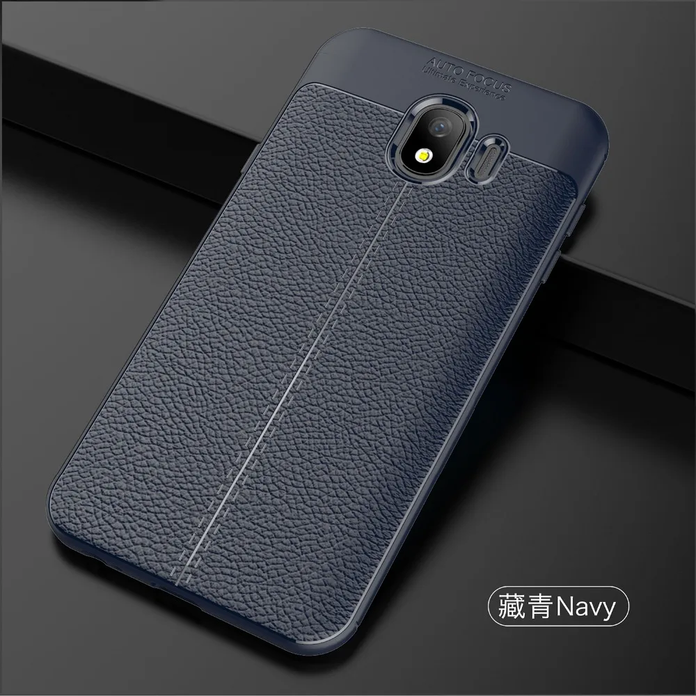 Для samsung J4 2018 J400F чехол матовый гибридный кожаный Текстура Мягкая силиконовая