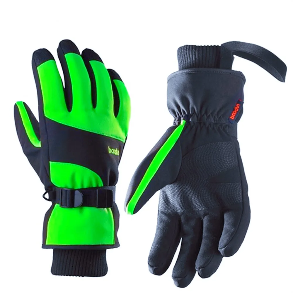 

Winter gloves for men and women skiing Plush warm extended windproof five finger riding gloves