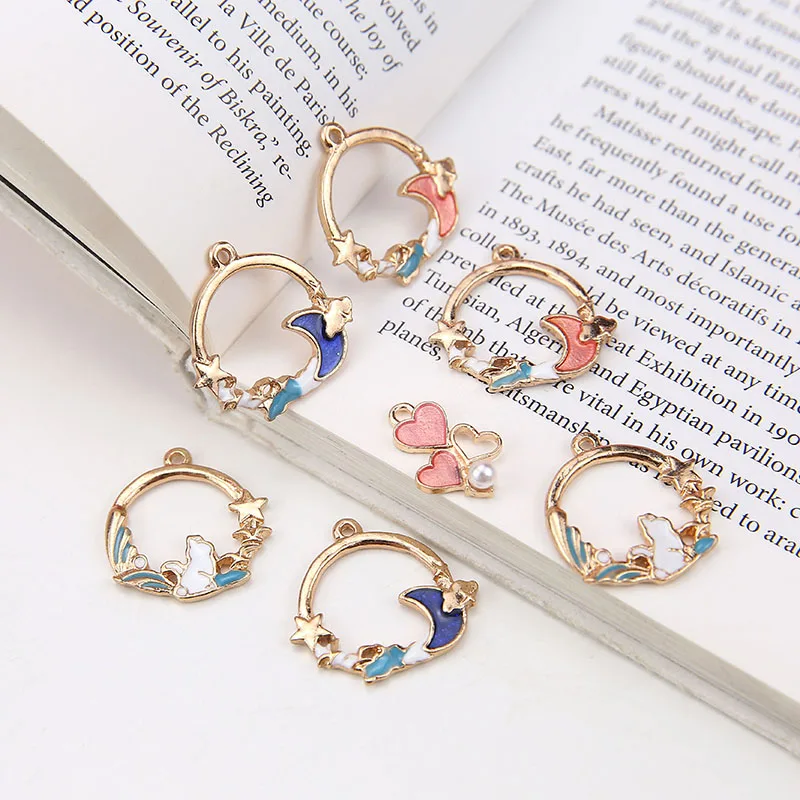 DIY ювелирные изделия ручной работы аксессуары сплав масло падение Луна нефрит