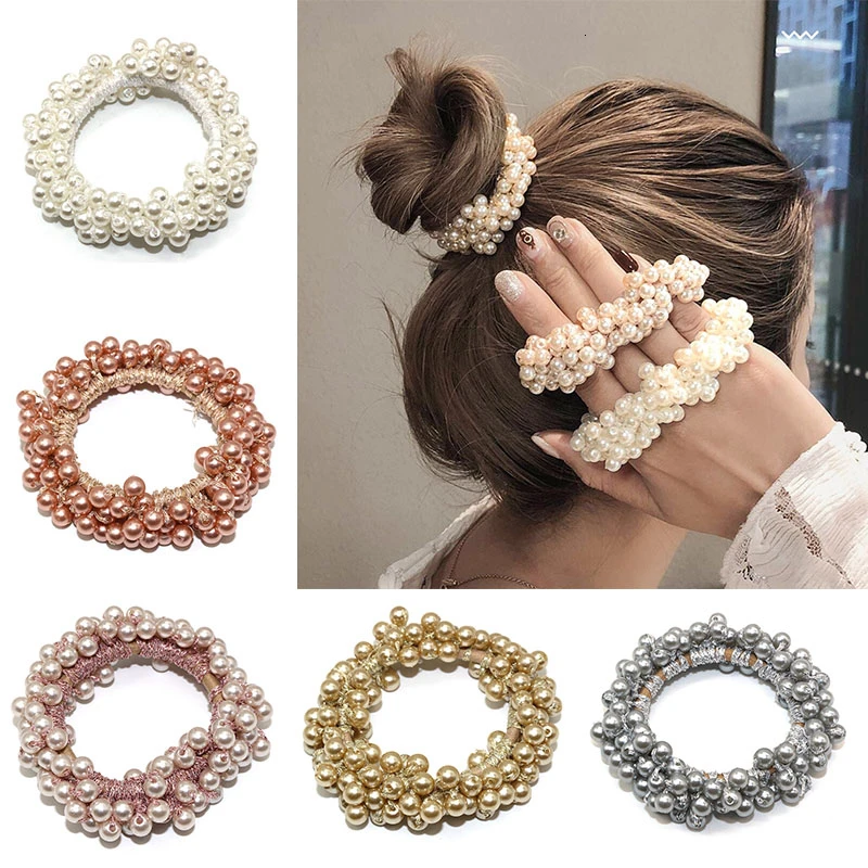 Женские резинки для волос с искусственным жемчугом Элегантные корейские