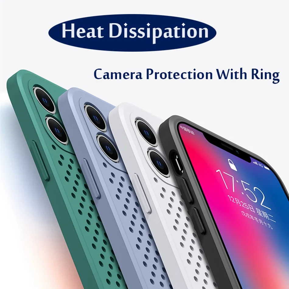 Теплоотвод чехол для iPhone 11 Pro XS MAX силиконовый кольцевой держатель X XR 7 8 Plus SE 2020