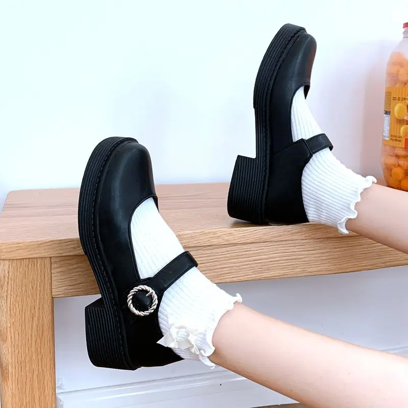 Туфли женские на платформе и высоком каблуке мягкая Винтажная обувь в стиле