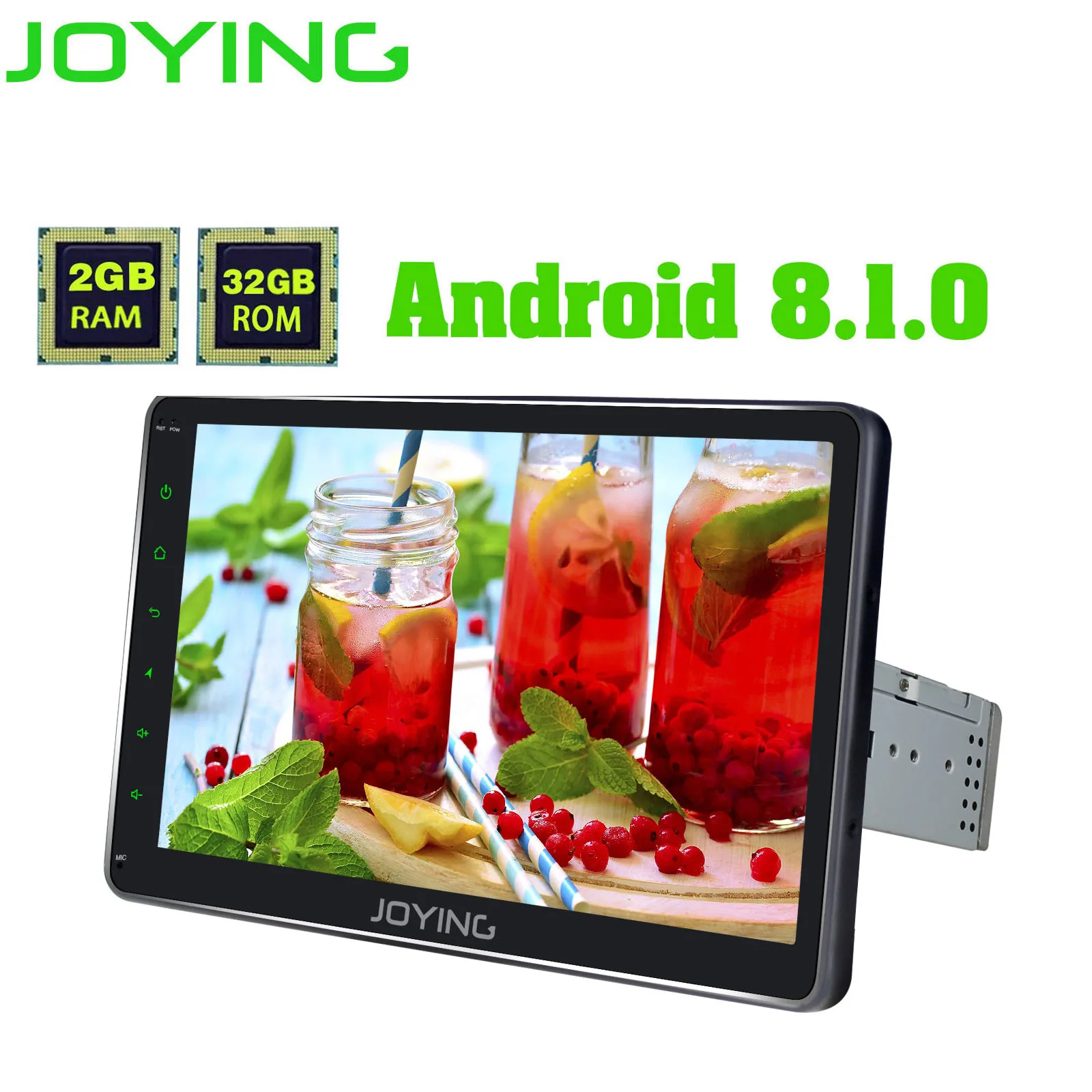 Автомобильный радиоприемник JOYING IPS экран 10 1 дюйма 2 Гб + 32 ГБ Android 8 встроенный DSP