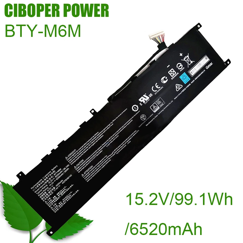 CP Genuine Laptop Battery BTY-M6M 15.2V 99.1Wh/6520mAh For GS66 GS66 Stealth Series Notebook Computer