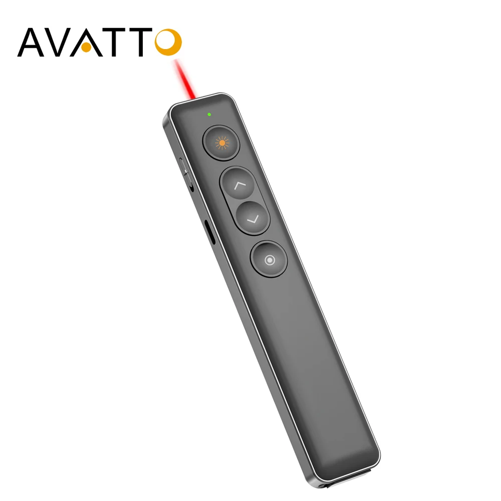 Беспроводной Презентер AVATTO с функцией воздушной мыши/прожектора лазерная указка
