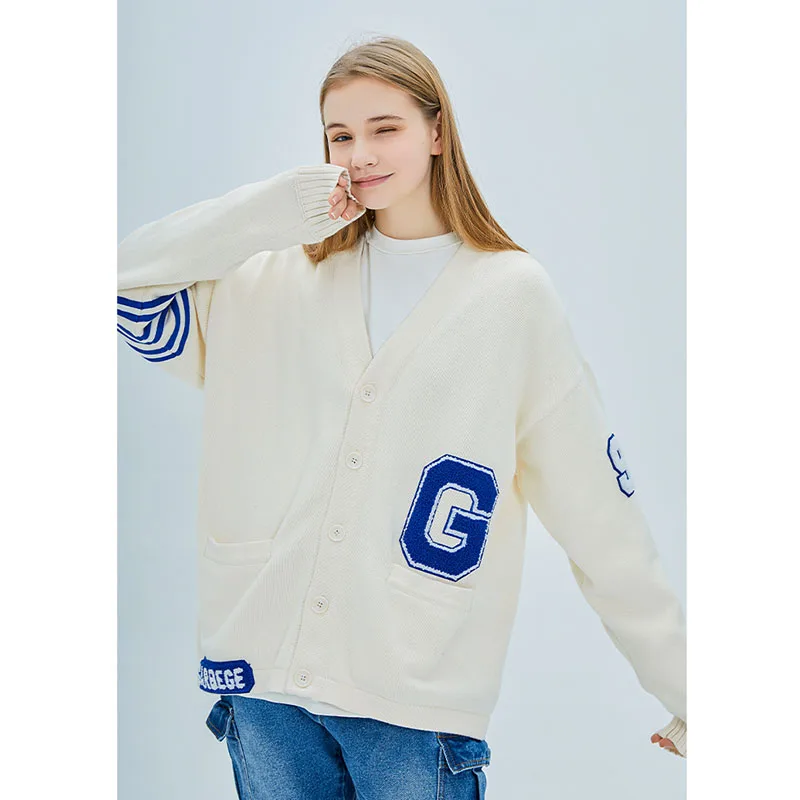 

Свитер женский трикотажный в полоску, бейсбольная форма, свободный Универсальный повседневный жакет в стиле ретро, большие размеры, Осень-з...