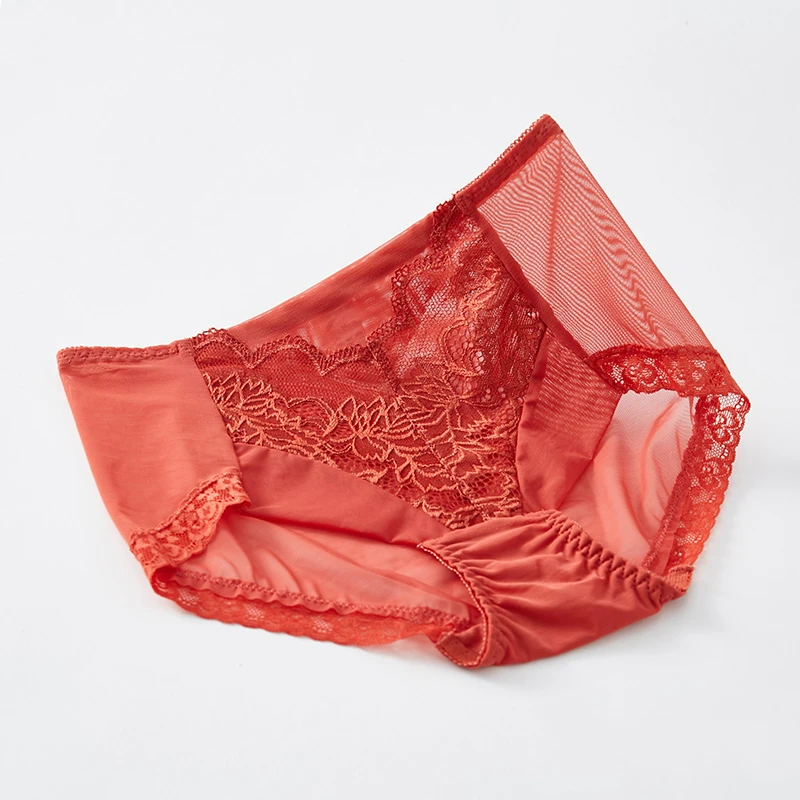 Бесшовные кружевные женские трусики 4 шт./компл. прозрачные сетчатые хлопковые