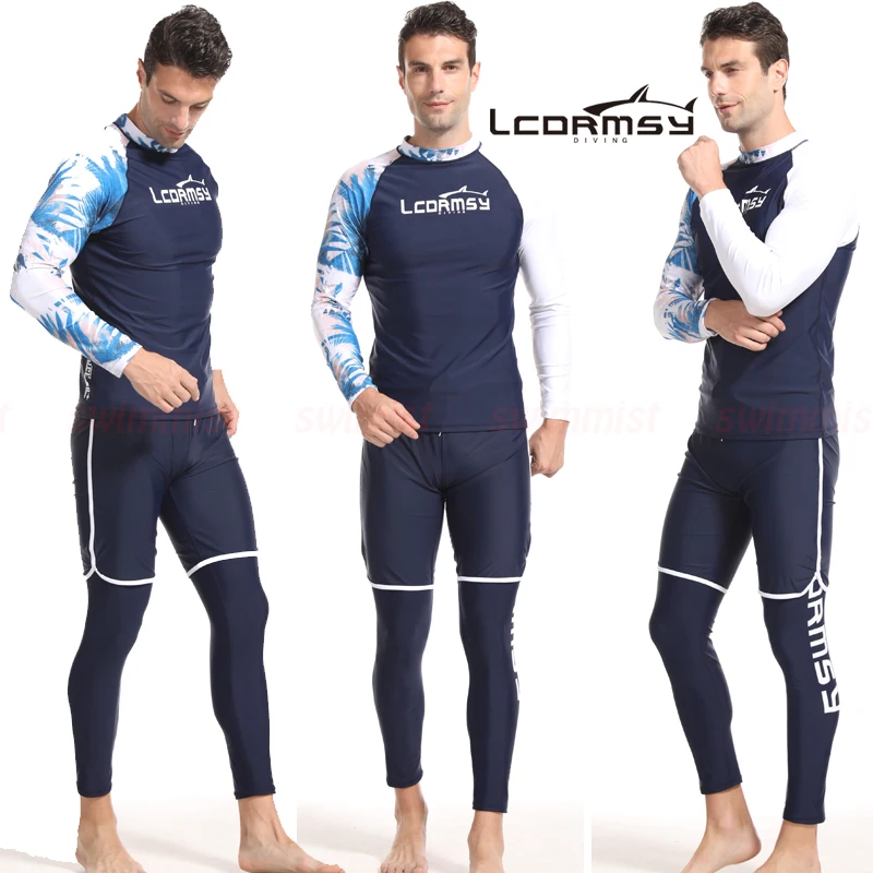 LCDRMSY MEN'S RASH GUARDS BEACH LONG SLEEVES SURF SWIMMING TOP SHIRT PANT SHORTS SET WATER SPORTS WETSUITS QUICK-DRYING UPF 50+ | Спорт и