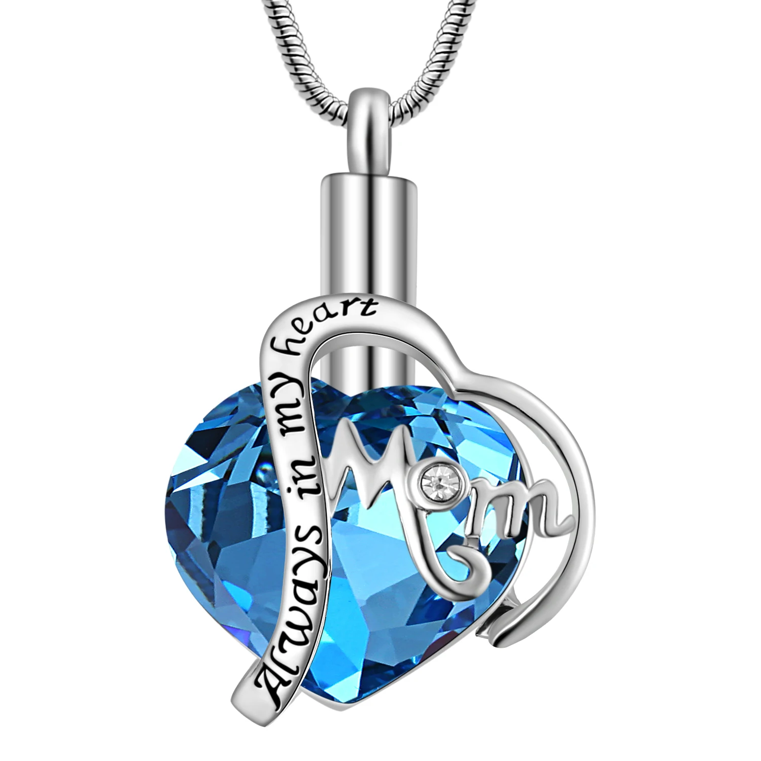 

Always in My Heart Women Locket Heart Cremation Memorial Mom,Dad,Pet Ashes Urn Heart Necklace Jewelry Keepsake Pendant