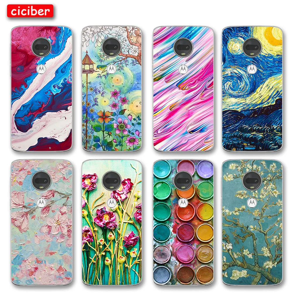 painting flower case for motorola moto g7 g5 g8 g9 g10 g5s g6 e5 e6 e7 plus play power soft silicone tpu shockproof phone fundas free global shipping