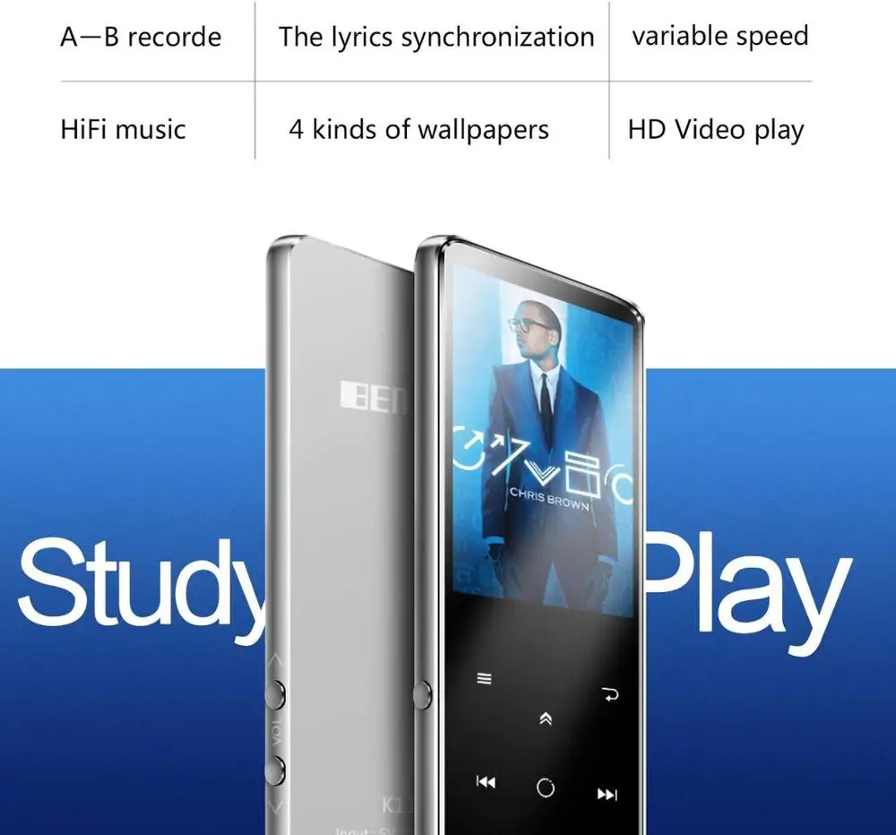 2021 Bluetooth MP3 плеер Встроенный динамик 16 г HiFI без потери качества звука музыкальный