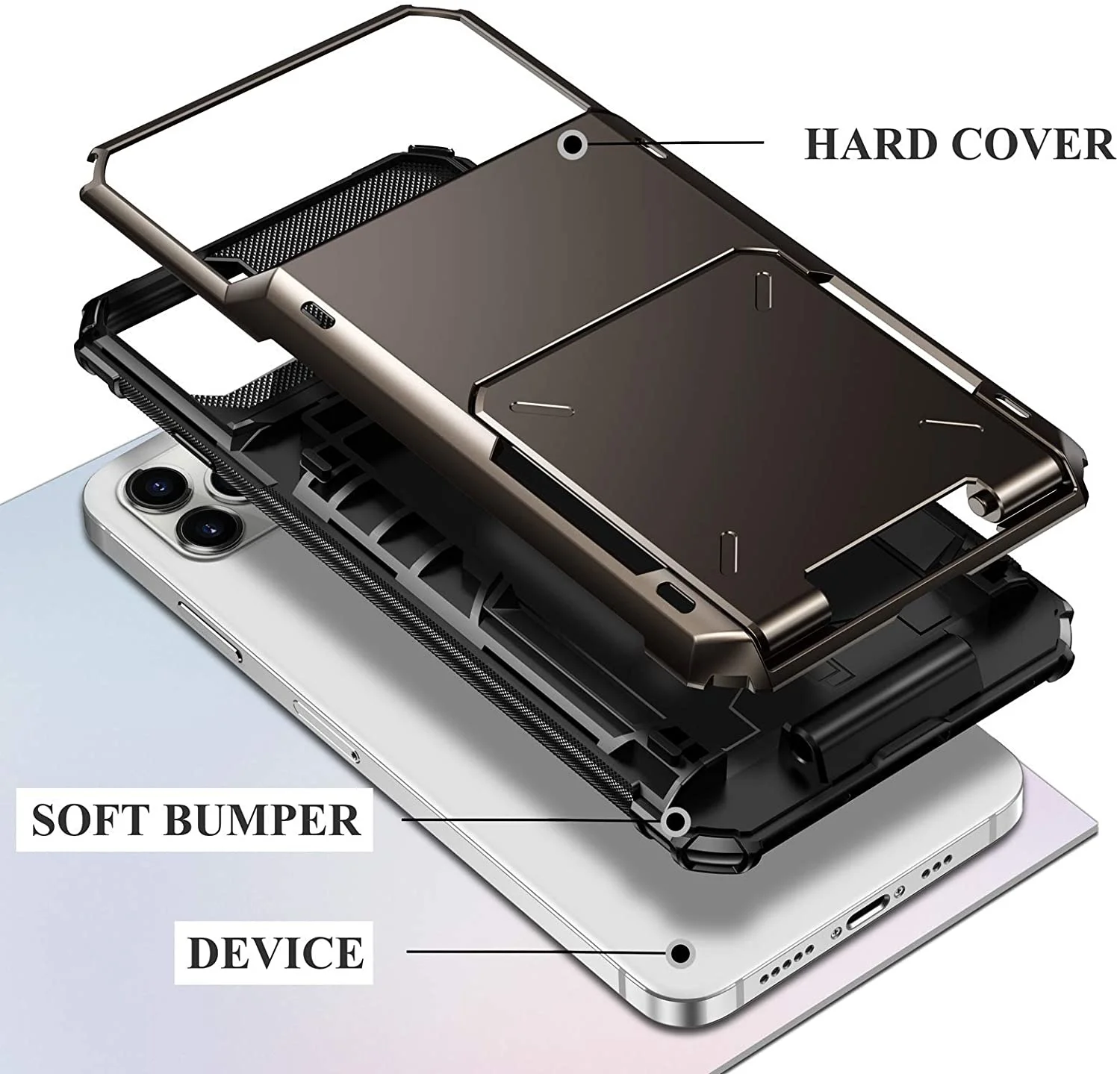 

Business Armor Slide Wallet Card Slots Holder Cover for iPhone 12 Mini 12 11 Pro Max 7 8 Plus X XS Max SE 2020 Case Phone Cases