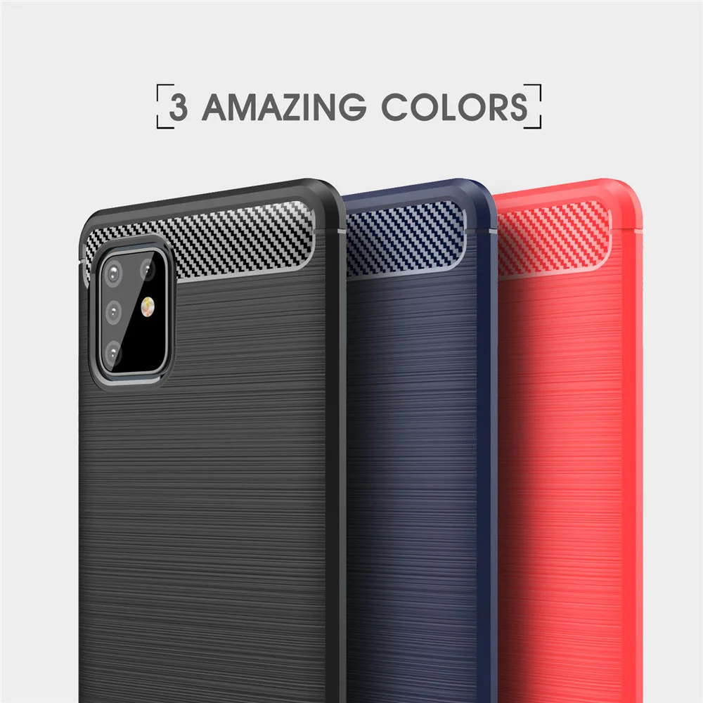 

Phone Case For Samsung Galaxy A81 Case Cover For Galaxy M60S Case Luxury Carbon Fiber Soft Silicone TPU Anti-fall Cover Capa