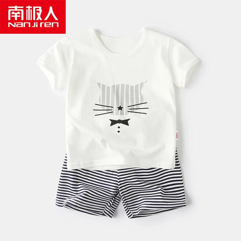 NANJIREN летний детский пижамный комплект шорты рубашка для сна детская одежда