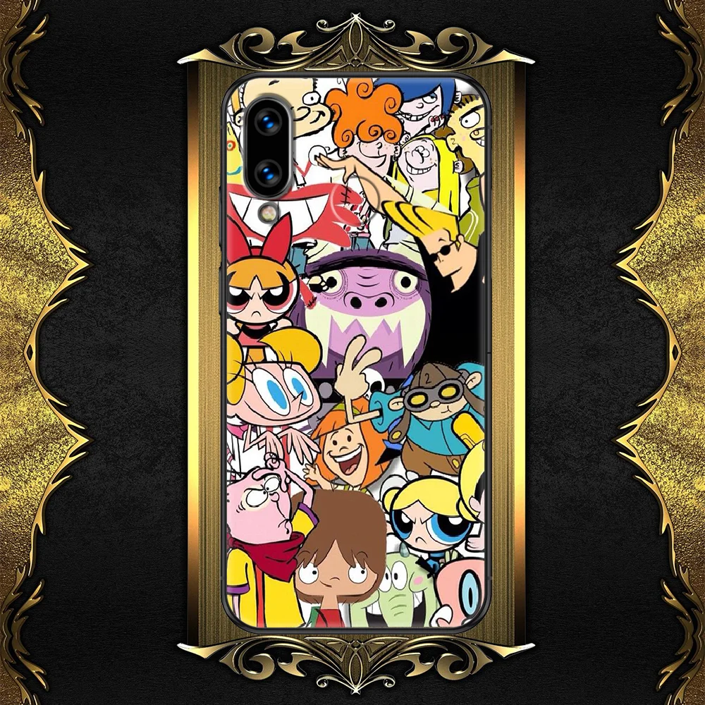 

cute powerpuffs-compatible cartoon Phone case For Huawei Honor 6 7 8 9 10 10i 20 A C X Lite Pro Play black luxury back trend