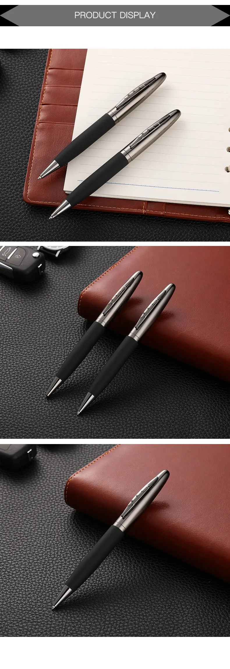 Guoyi C015 черная кожаная металлическая шариковая ручка, 50 шт./лот, для обучения, офиса, для школы, канцелярские принадлежности, Подарочная роскошная ручка и бизнес-ручка для отеля