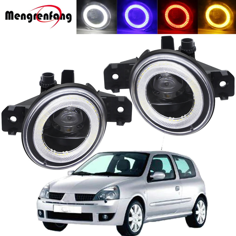 

2in1 Car LED Fog Light Assembly Angel Eye DRL Daytime Running Lamp 30W H11 12V For Renault Clio 2/II Hatchback Van 1998-2004