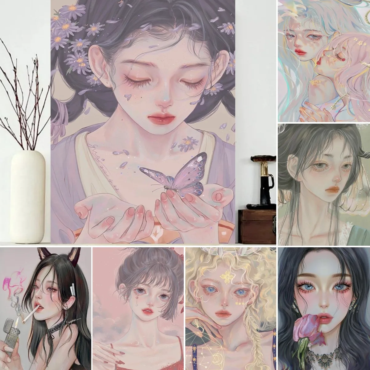 

Cartoon 5D Diamond Painting Anime Girl Hallyu Mosaic Embroidery DIY Cross Stitch Wall Painting Home Decoration Art Kit Gift