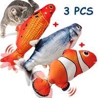 3 pcs electric cat toy 3d fish usb charging simulation fish interactive cat toys pet toy funny floppy cats dog chew bite toys