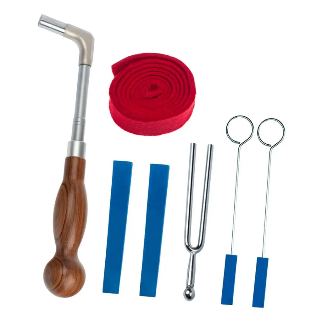 

8pcs/set Pianos Tuning Tool with Rubber Mute, Tuning Hammer, Tuning Fork, Temperament Strip DIY and Case