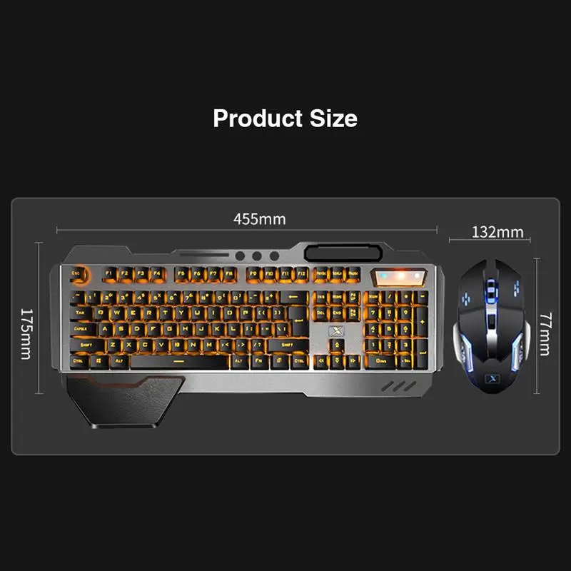 

Durable Keyboard Mouse Combos Classic Delicate K680 2.4G Wireless Rechargeable 26 Keys Non-Conflict Keyboard 6 Button Mouse Set