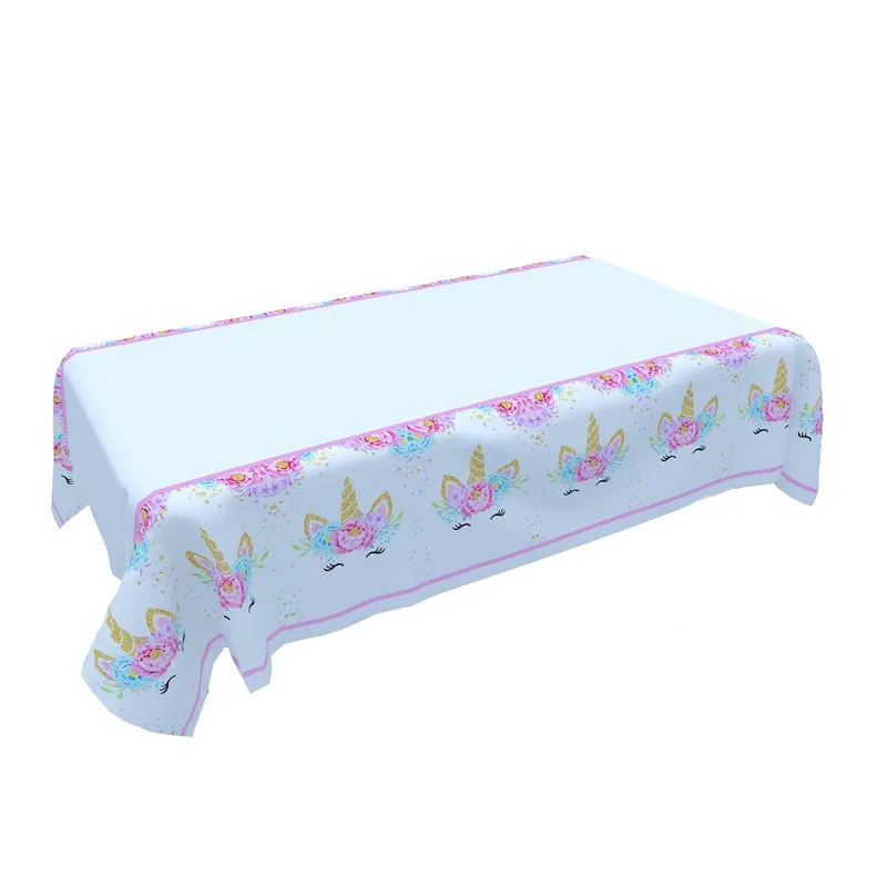 1 шт. 132*220 см цветок Единорог одноразовые день рождения скатерть для детей