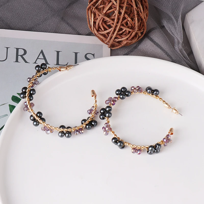 Оптовая продажа JUJIA za новый Имитационные жемчужные серьги с бисером круглые для