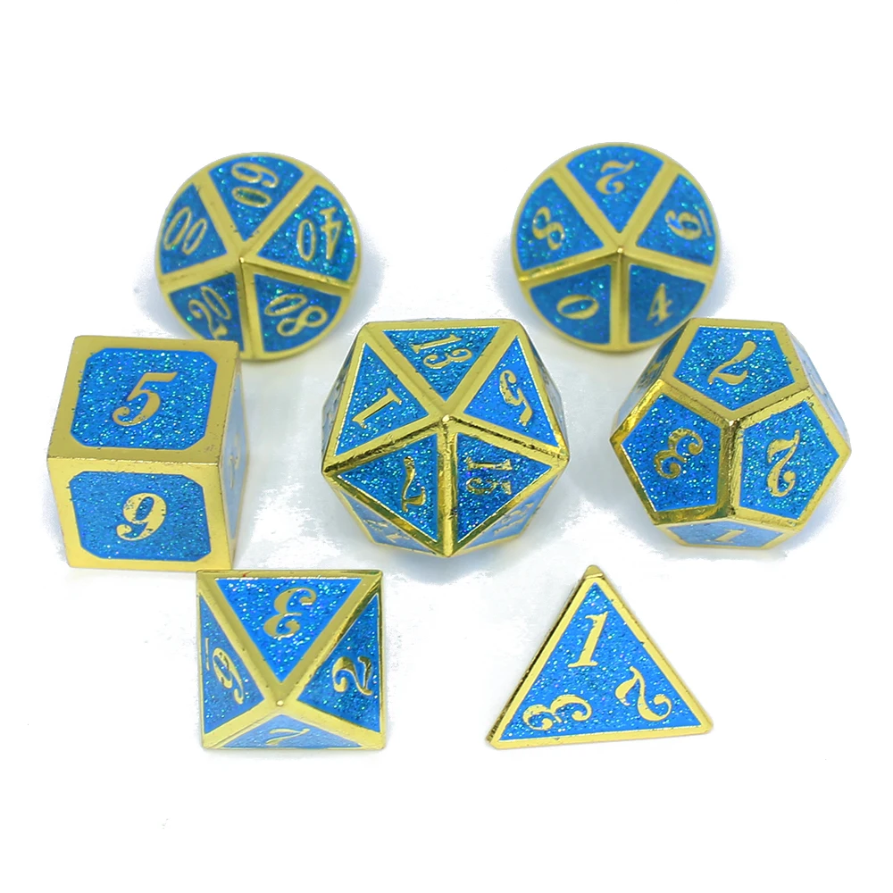 Металлические игральные кости starlight многогранные Твердые d4 d6 d8 d10 d12 d20 7 шт. из