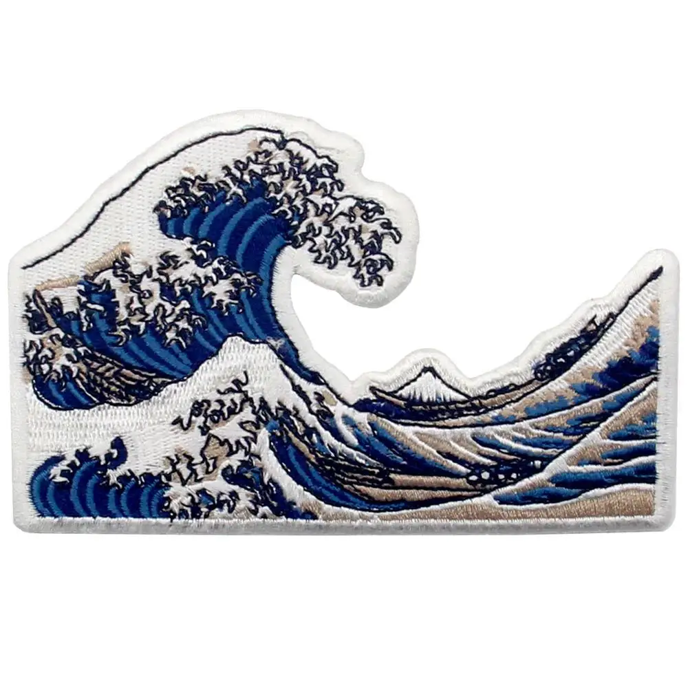 

Нашивки Embird, вышитая нашивка для одежды, отличная волна от Kanagawa Ceo-дружественные Пластыри для детей