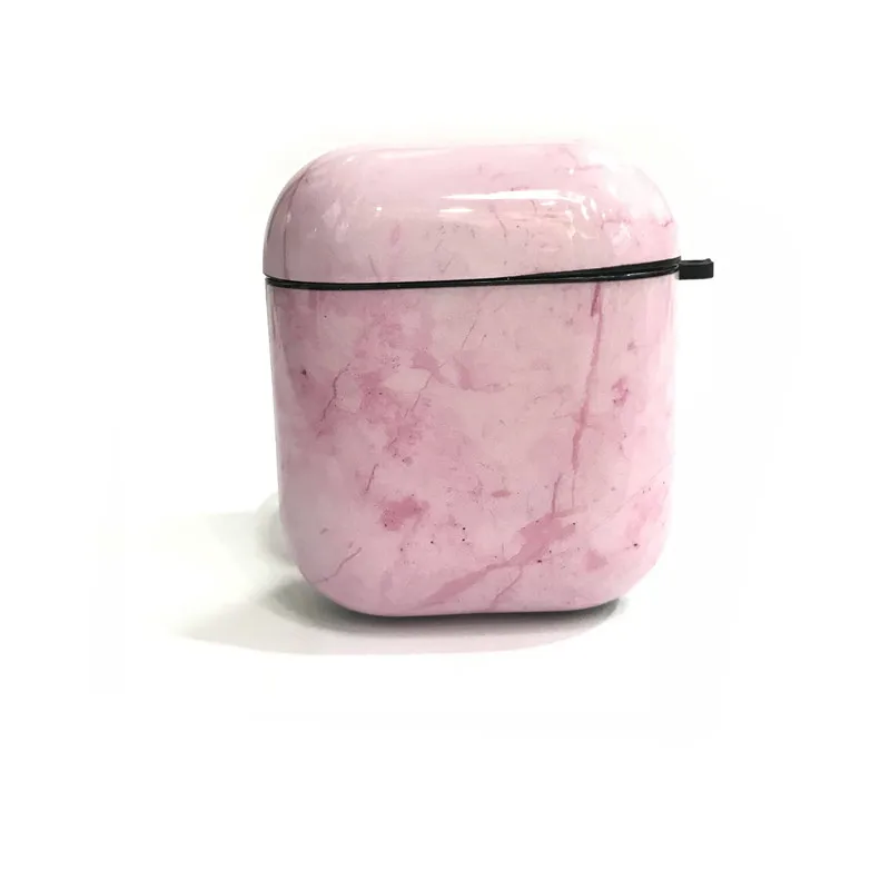 pink Беспроводной чехол для наушников Airpods2, роскошный мраморный Мягкий силиконовый чехол для Air Pods, Защитные чехлы для зарядки Airpod Etui - Цвет: pink