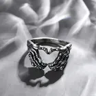 Ретро панк хип-хоп в форме сердца Череп Любовь жест металлическое кольцо для мужчин и женщин парные вечерние ничные аксессуары для вечеринок