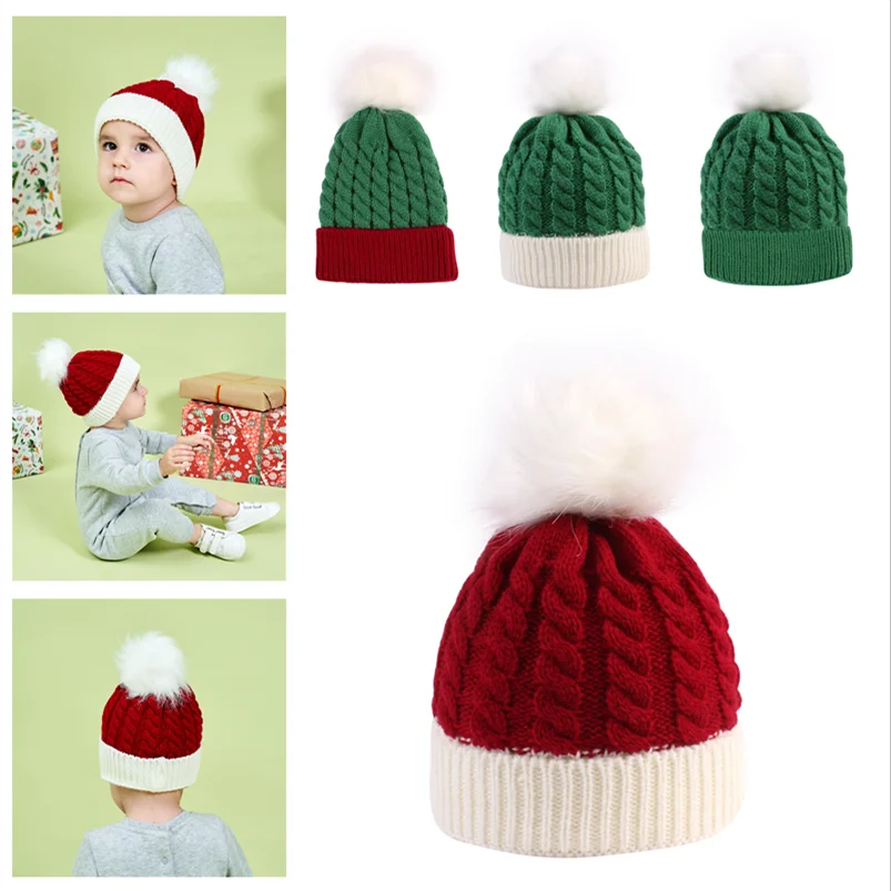 

Children 's Knitted Hat Baby Winter Warm Woolen Cap Kids Christmas Hats Beanie