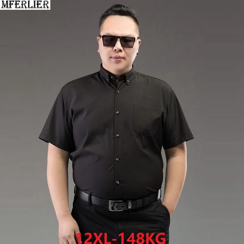 Летнее платье размера плюс рубашки 8XL мужчины с короткими рукавами для мальчиков