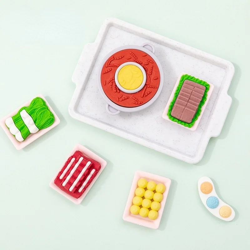 6 шт./компл. кавайная еда ластик вкусный фондю Funrubber подарки для детей Мультяшные