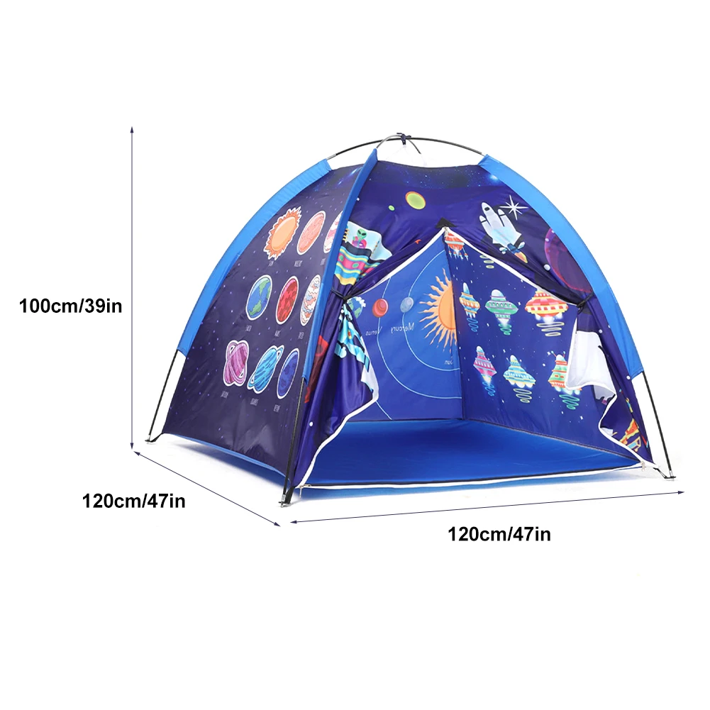 

Boy Girl Gift Lightweight Playhouse Polyester Play Tent Universe Kids Toy Imaginative Portable Assemble Space World Foldable