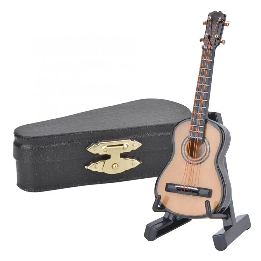 

Figurine Miniature Classical Guitar Model Mini Wooden Guitar Decoration Musical Instrument Model Home Decoration Accessories