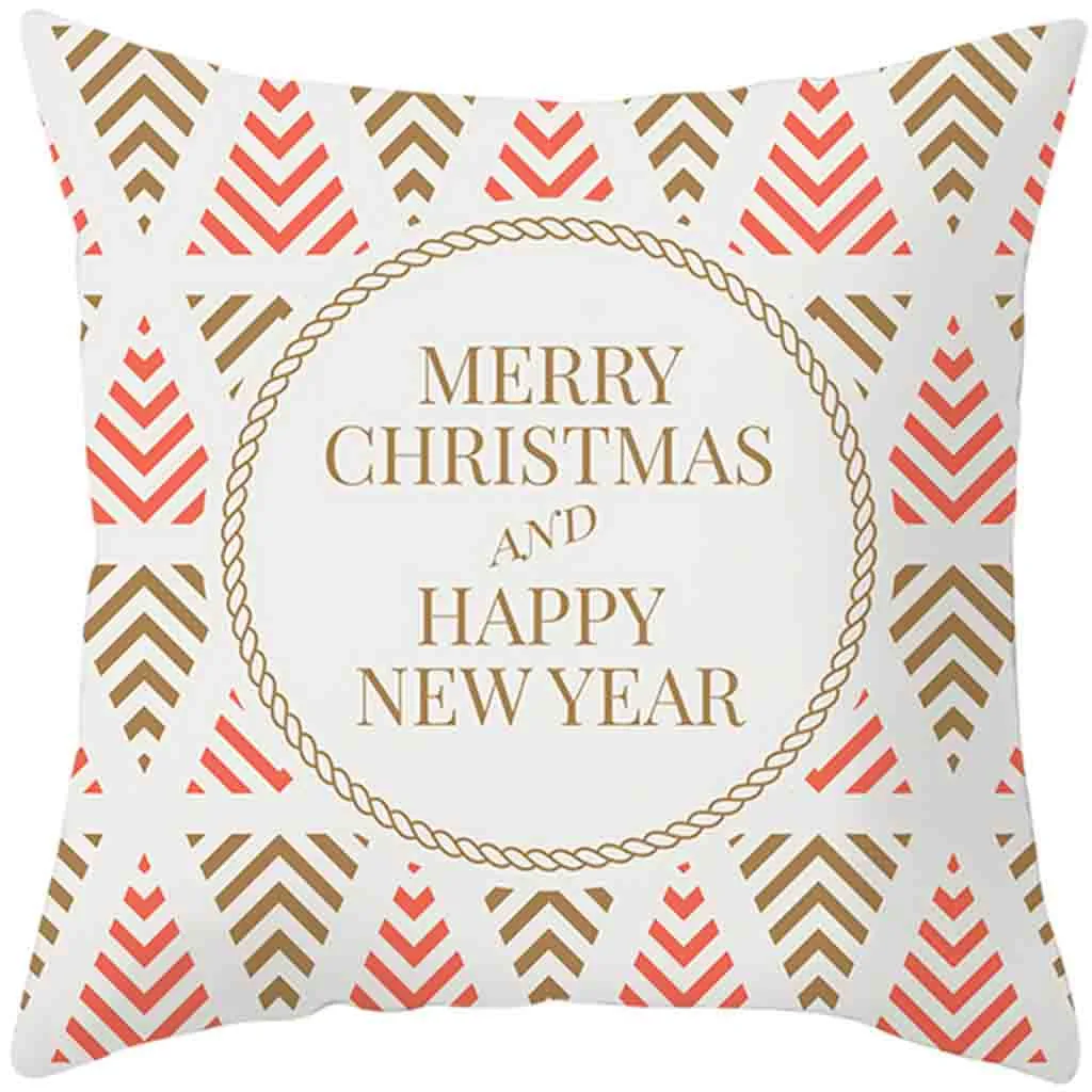 Хлопок и лен Рождество принт лося молния закрыта наволочка метательный коврик