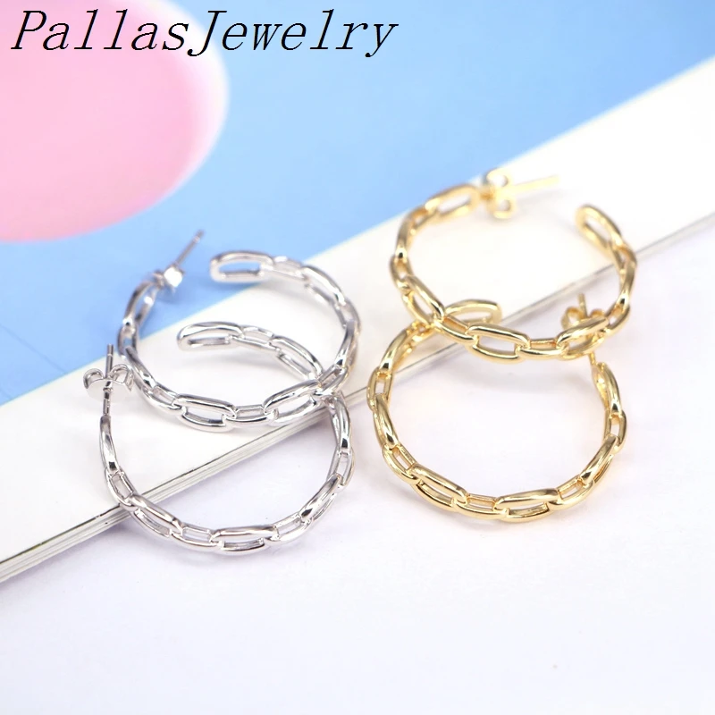 

Серьги-гвоздики женские с-образными звеньями, металлические, 5 пар