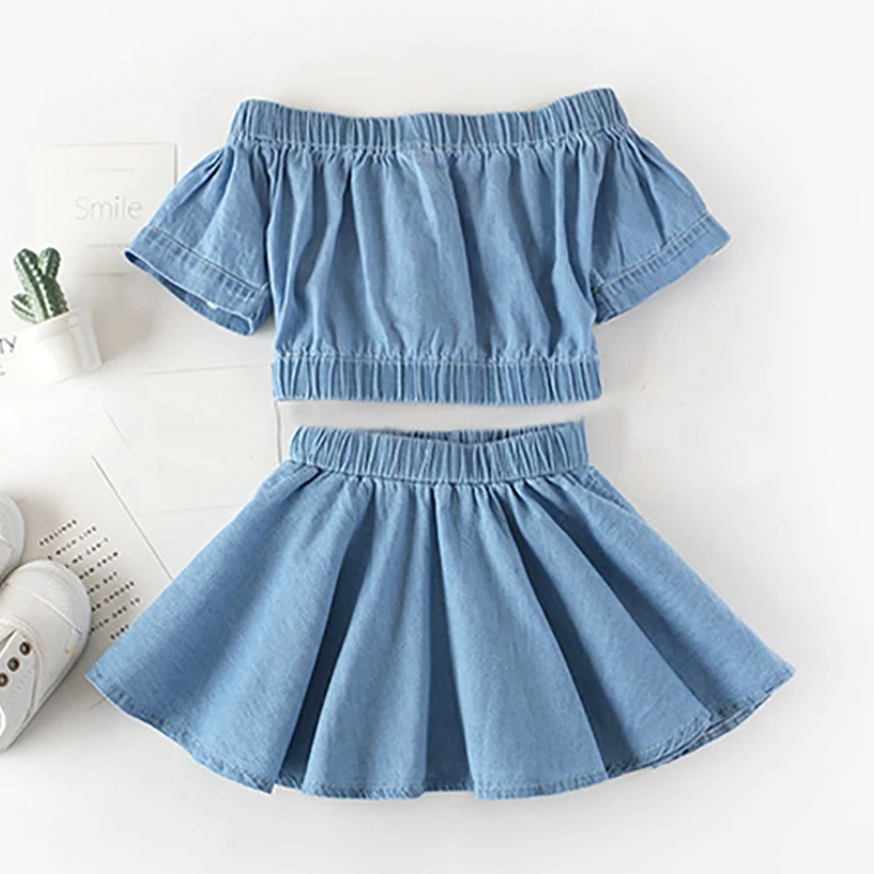 Комплект одежды для девочек Sodawn летний однотонный топ с короткими рукавами и