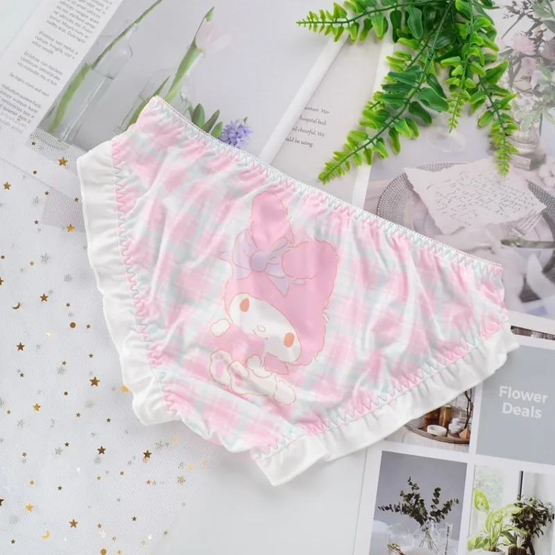 Японские трусики LEECHEE из молочного шелка дамское нижнее белье с милым рисунком