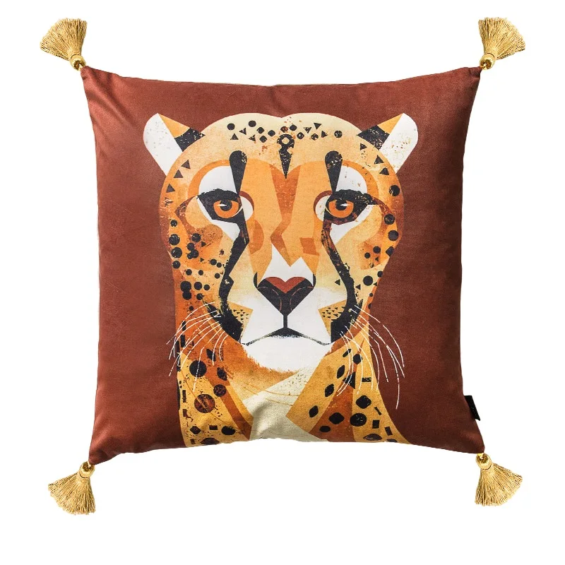 

2022 Artistic Leopard Couch Cushion Cover Decorative Pillow Case Luxury Art Home Cozy American Style Sofa Chair Coussin