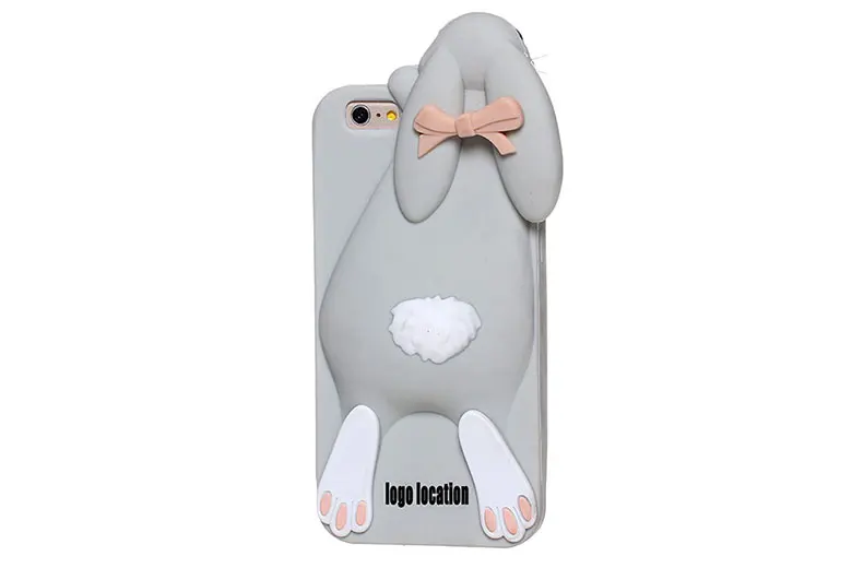 Лидер продаж силиконовый резиновый чехол с милым кроликом для Apple iPhone 6 Plus 5 дюйма