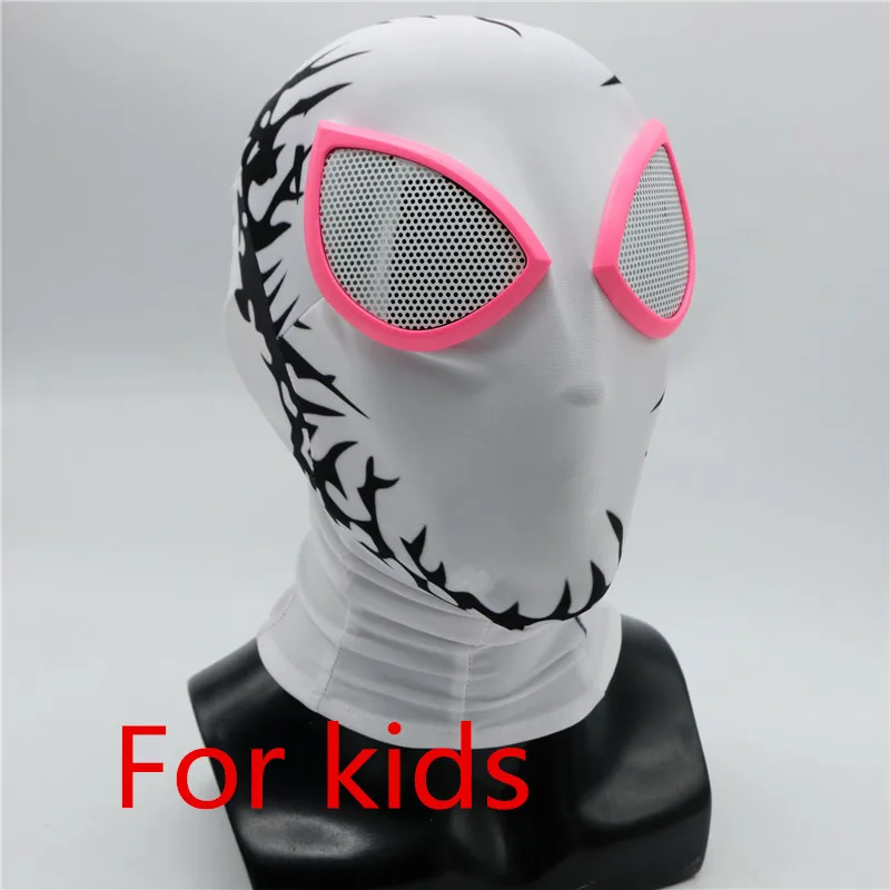 Mask kids Фильм Venom Человек паук костюм Гвен Стейси косплэй маска магия супергероя Zentai Боди Комбинезоны для женщин взрослых детей - Цвет: Mask kids