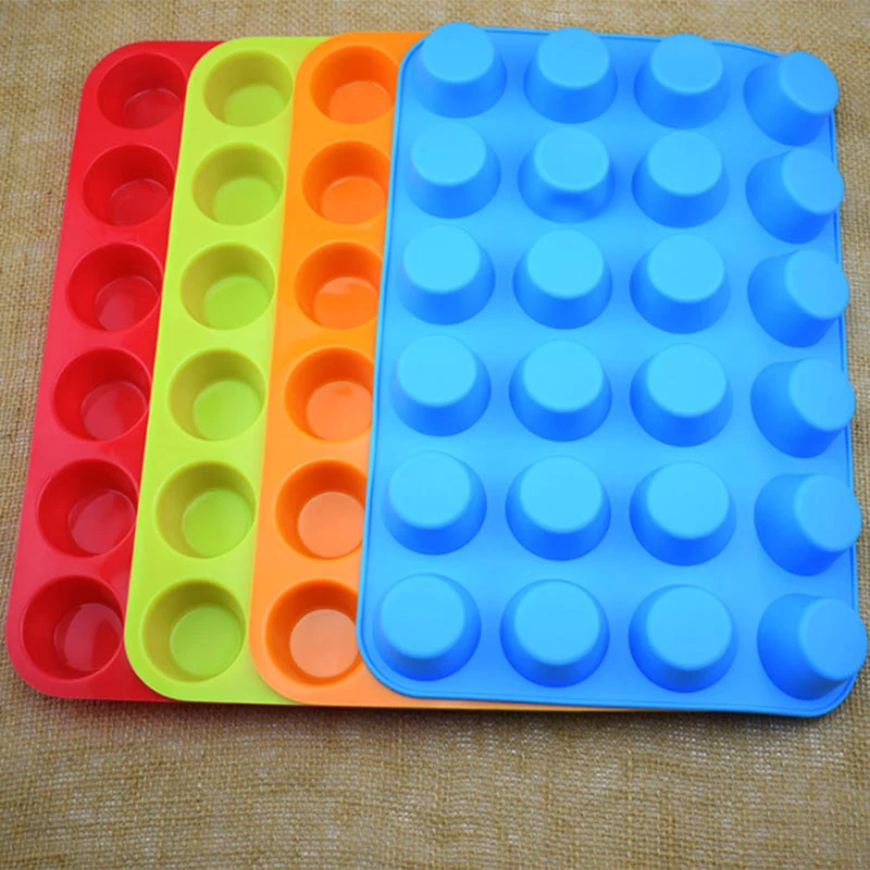 

Силиконовая форма для мини-маффинов, 24 мыла кекс и печенья, форма для выпечки, форма для подноса, 3d антипригарные Инструменты для выпечки