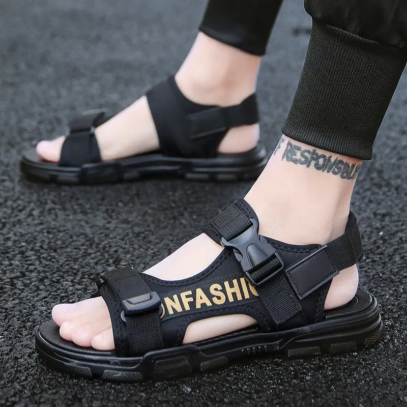 

ZEEKSON Men's Mesh Sandals Comfortable Slippers Fashion Dual-use Non-slip Magic Casual Beach Shoes