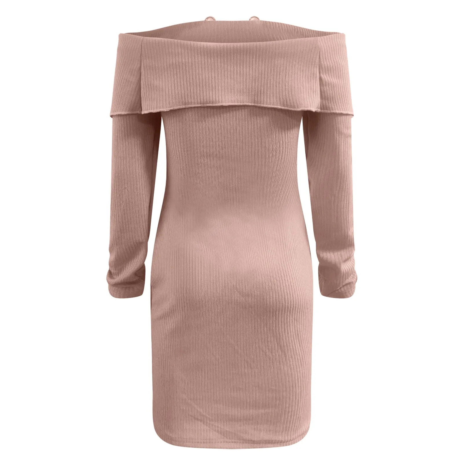 Женское осеннее облегающее платье модное миди с V-образным вырезом и длинным