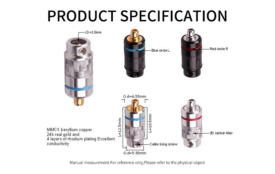 1 пара бериллиевая медь с замком золотым напылением MMCX pin se846/w60/ve6/углеродное