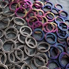 110 шт. брелок для ключей из титанового сплаваметалла для повседневного использования, пряжка, кольцо для ключей, зажим, брелок для ключей с родиевым покрытием, Круглый раздельный брелок, Новинка