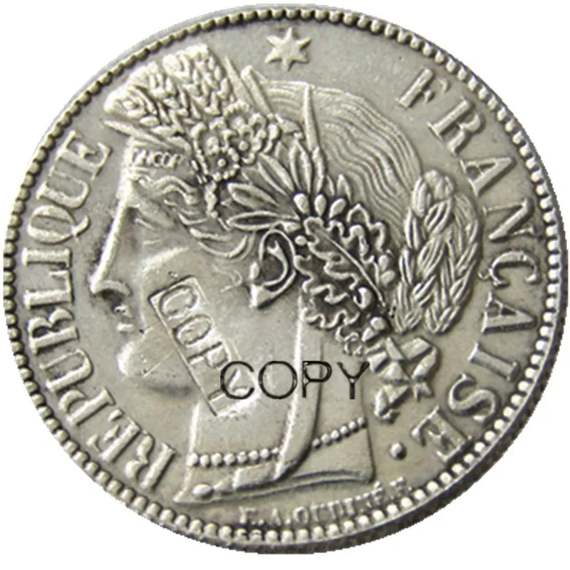 Франция 1 Франк 1850B посеребренные копии монет | Дом и сад