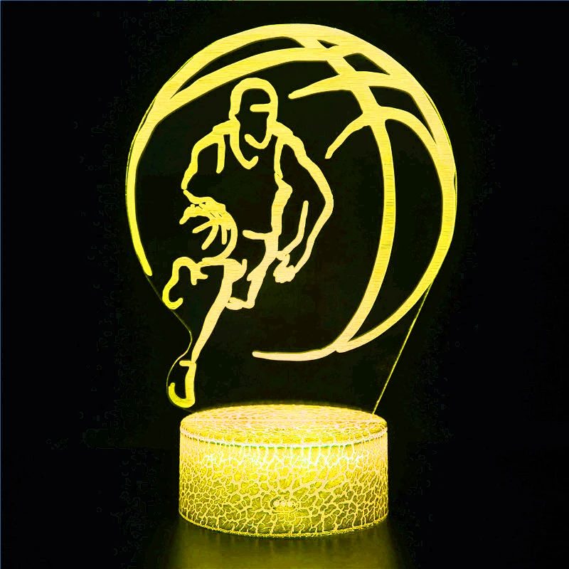 

3D Basketball Game Commemorative Logo Icon Night Light Bedside Bedroom Football World Cup Fans Decoration Gift LED Table Lamp